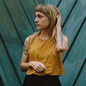 CURATOR SF MINNIE TANK - MUSTARD STRIPE - SIDE SMALL